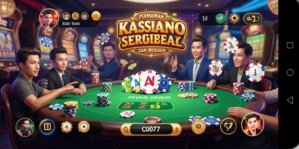 Tampilan gameplay C0077 menampilkan suasana Kasino yang menarik.