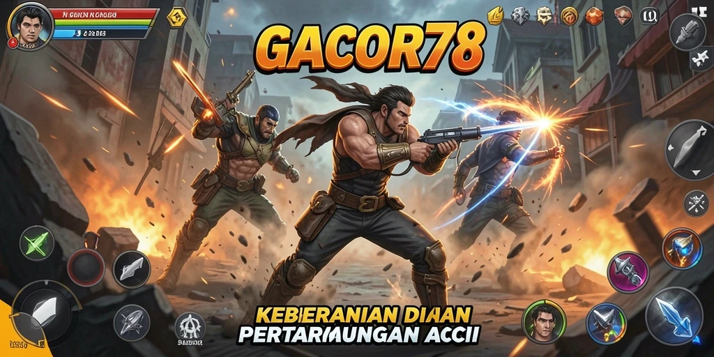 Gameplay GACOR78 menampilkan pertempuran aksi yang intens dan mendebarkan.