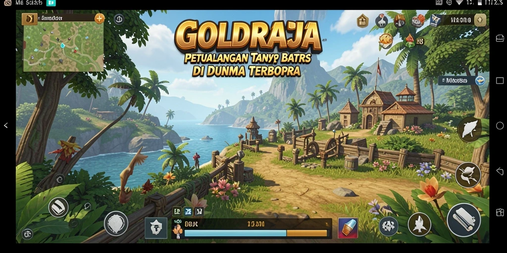 Tangkapan layar menunjukkan petualangan seru di dunia terbuka GOLDRAJA.