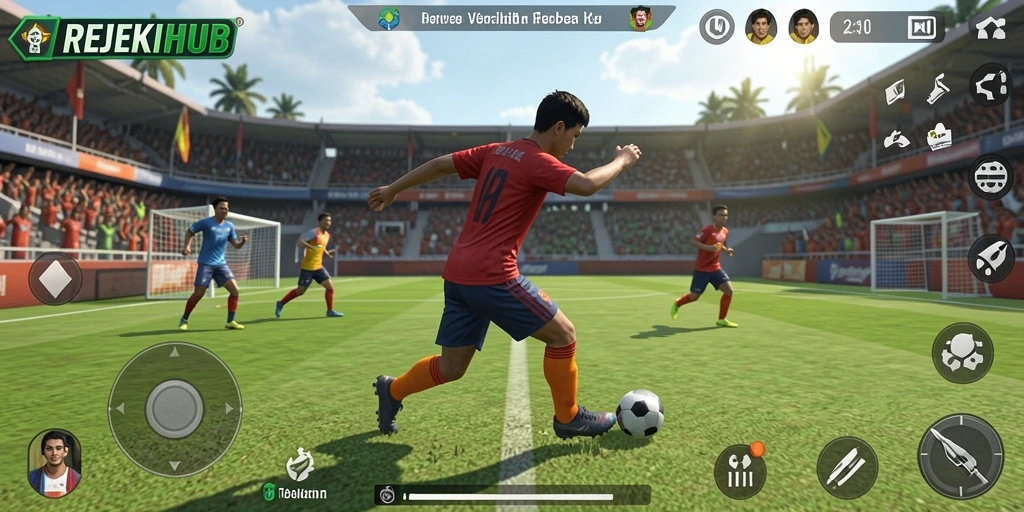 Menampilkan gameplay mendebarkan dalam REJEKIHUB yang menguji keterampilan olahraga.