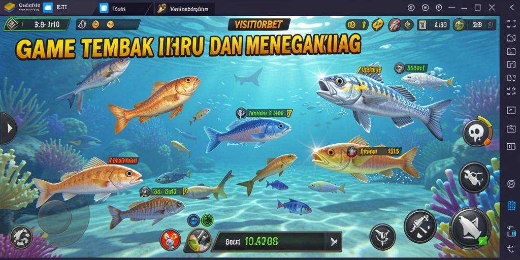 Tampilan gameplay seru dari VISITORBET saat menembak ikan.
